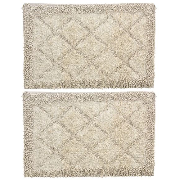 Gold Coast Bath Gold Coast Shaggy Cotton Lattice Ivory Bath Rug 28